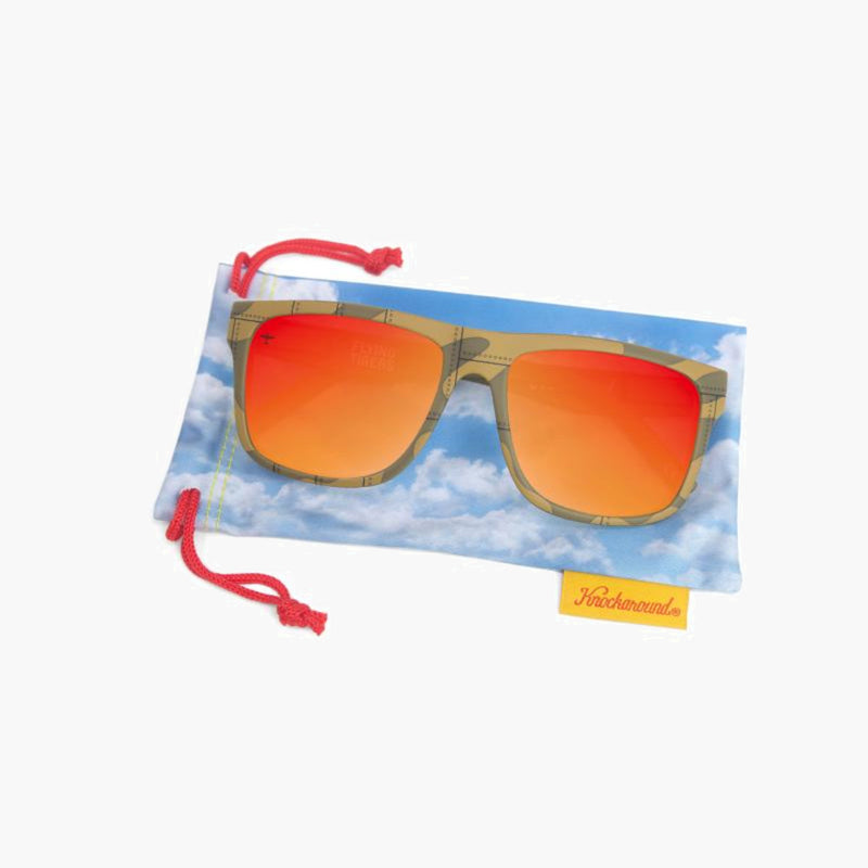 knockaround affordable sunglasses flying tigers torrey pines le - pouch view