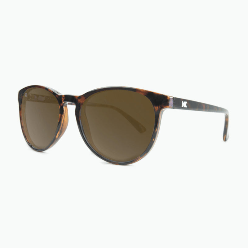 knockaround affordable sunglasses glossy tortoise shell amber mai tais - threequarter view