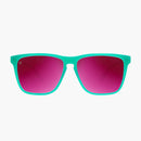 Knockaround Aquamarine Fuchsia Fast Lanes Sport Sunglasses--front view