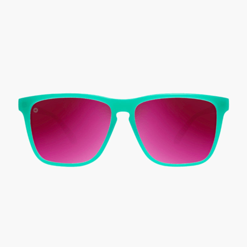 Knockaround Aquamarine Fuchsia Fast Lanes Sport Sunglasses--front view