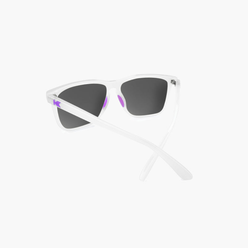 knockaround sport sunglasses clear jelly purple fast lanes - back view