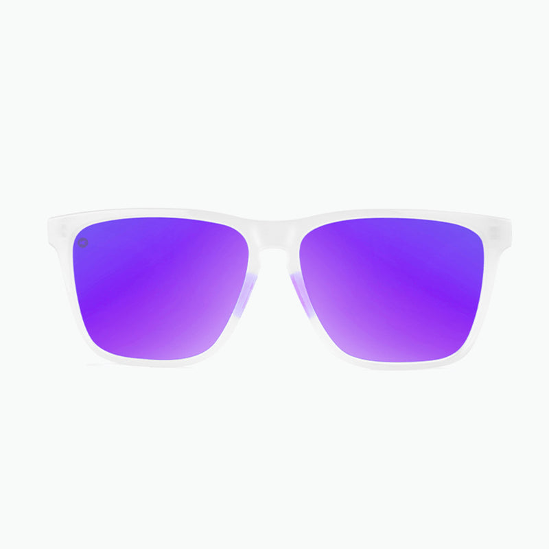 knockaround sport sunglasses clear jelly purple fast lanes - front view