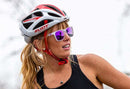 knockaround sport sunglasses clear jelly purple fast lanes - lifestyle view