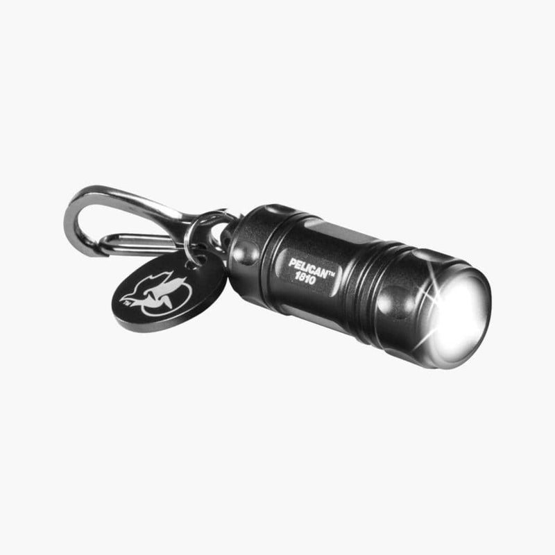 pelican 1810 keychain flashlight--angle view with clip