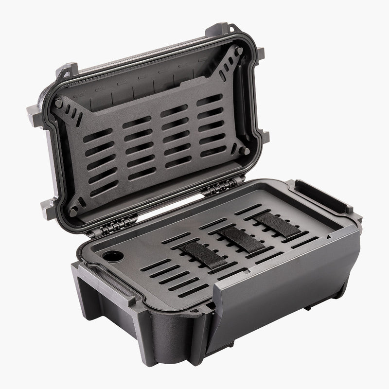 Pelican R60 Ruck Case Charcoal--angle open view