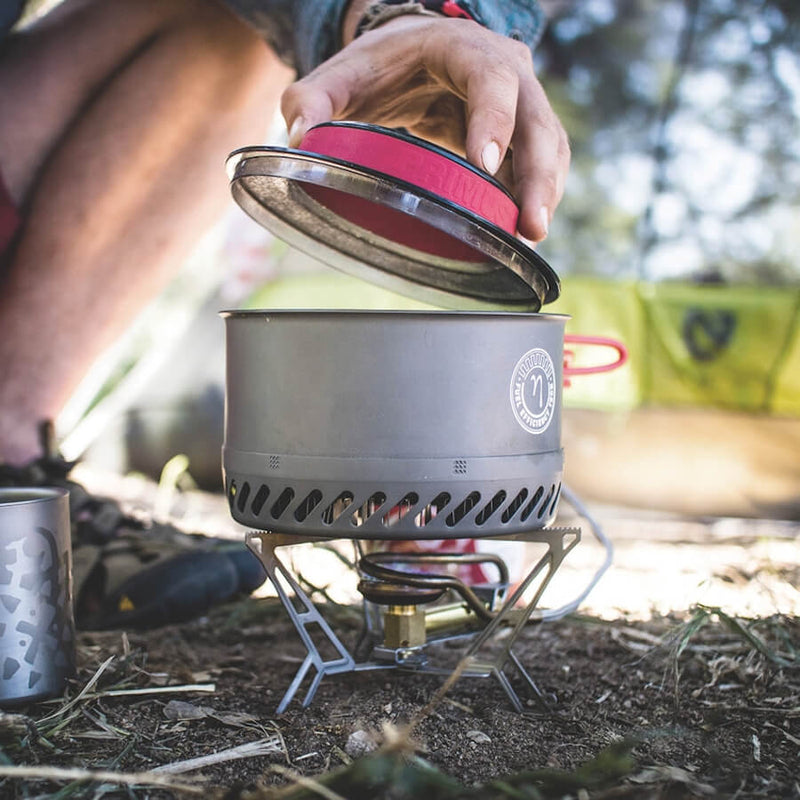 Express Spider Backpacking Stove--campsite view