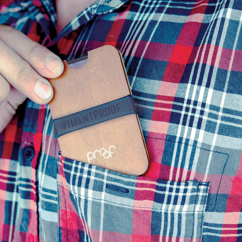 Proof Eyewear--The Slab Wood Wallet--fit shirt pocket