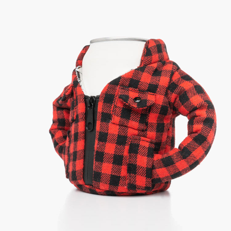 puffin cooler beverage flannel - left angle view