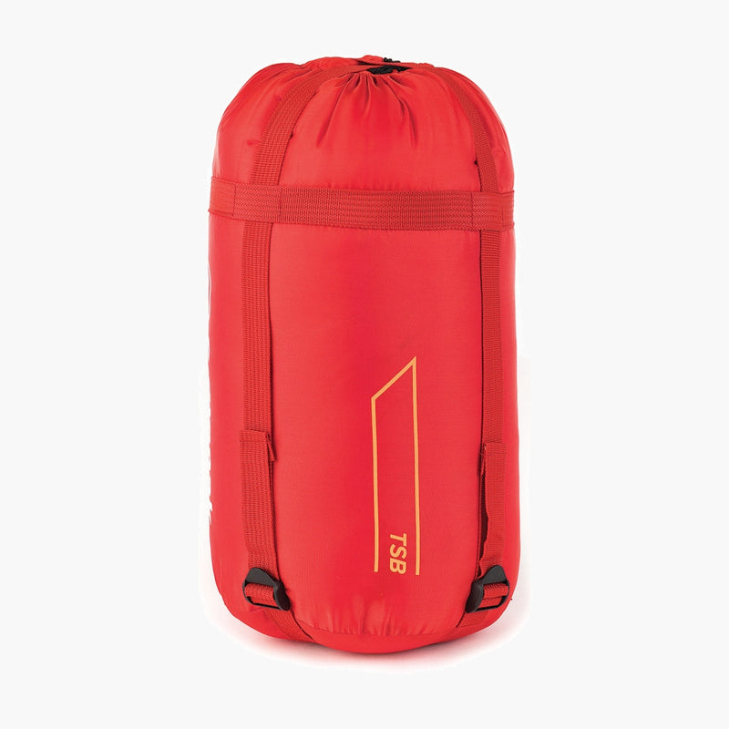 Snugpak Ruby Red Sleeping Bag--inside the compression sack