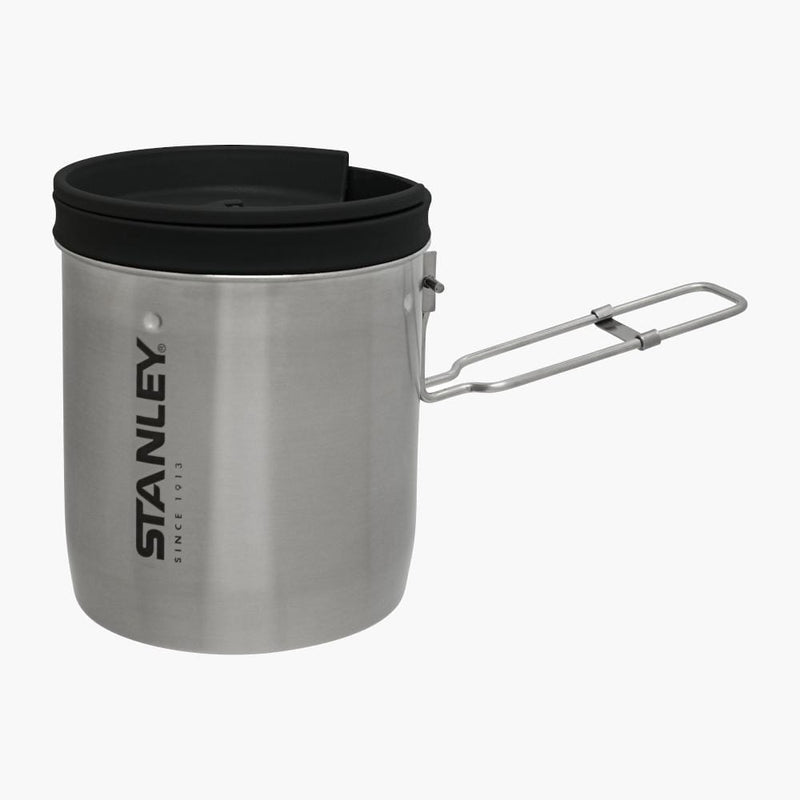 Stanley Adventure Camp Cook Set - 24oz Kettle with 2 Ceramic Cups -  Stainless Steel Camping Cookware with Vented Lids & Foldable + Locking  Handle 
