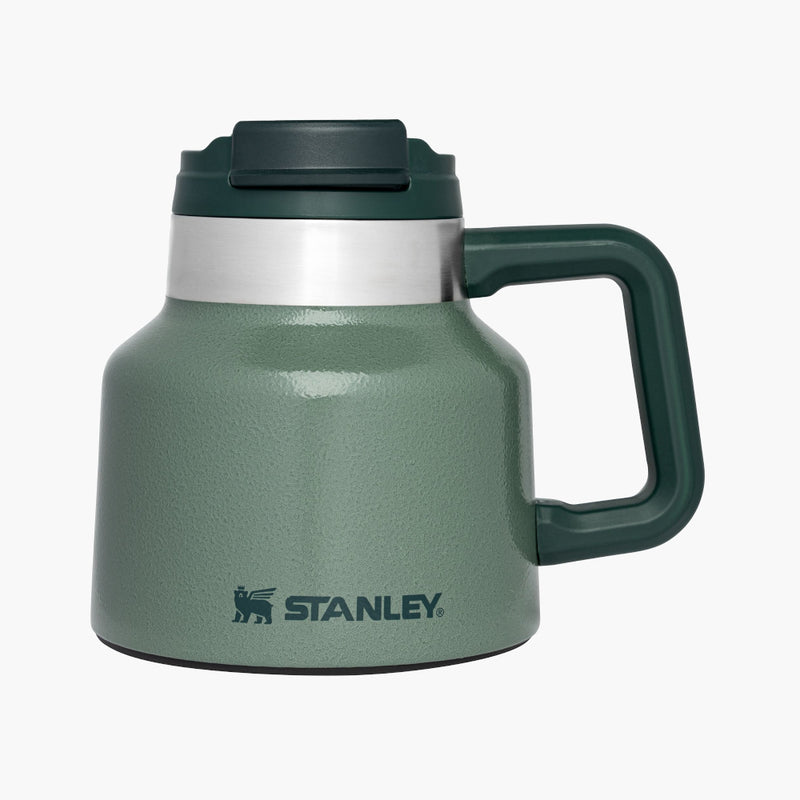 stanley tough to tip admiral's mug hammertone green--front view