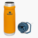 stanley the iceflow flip straw water bottle 22 oz saffron - lid off view