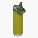 stanley the iceflow flip straw water bottle 22 oz aloe - back open view