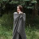 Trek Light Gear Greyson Blanket--smiling girl wrapped in blanket