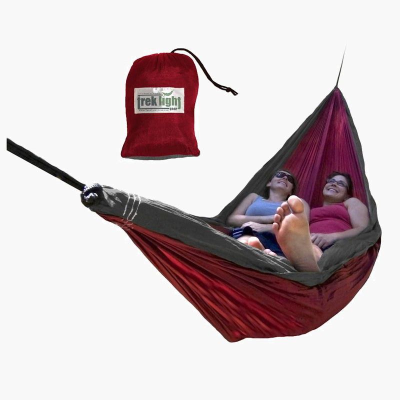Trek Light Red and Charcoal Double Hammock