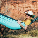Trek Light Teal & Navy Double Hammock--desert relaxation