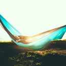 Trek Light Teal & Navy Double Hammock--sunrise