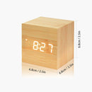 Wood Block LED Clock w/ Temperature--Dimensions